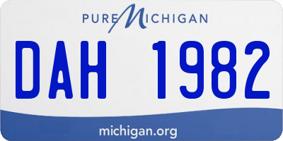 MI license plate DAH1982