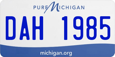 MI license plate DAH1985