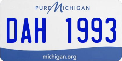 MI license plate DAH1993