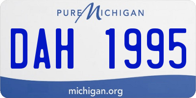 MI license plate DAH1995