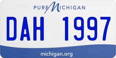 MI license plate DAH1997