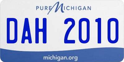 MI license plate DAH2010