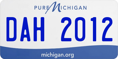 MI license plate DAH2012
