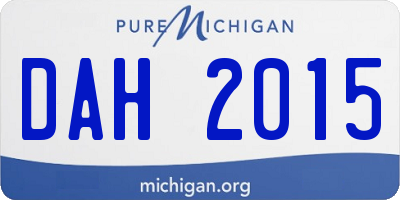 MI license plate DAH2015