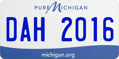 MI license plate DAH2016