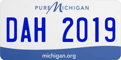 MI license plate DAH2019