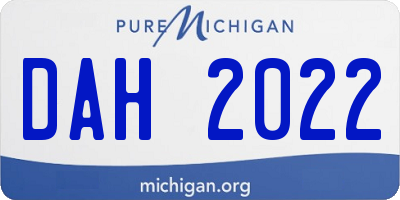 MI license plate DAH2022