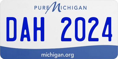MI license plate DAH2024