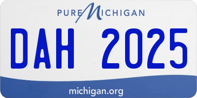 MI license plate DAH2025