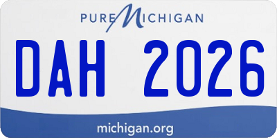 MI license plate DAH2026