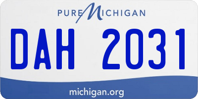 MI license plate DAH2031