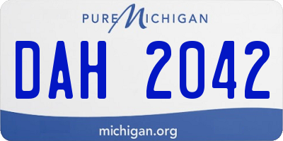 MI license plate DAH2042