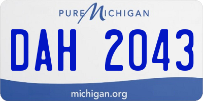 MI license plate DAH2043