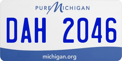 MI license plate DAH2046
