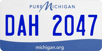 MI license plate DAH2047