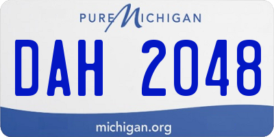 MI license plate DAH2048