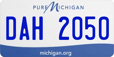 MI license plate DAH2050