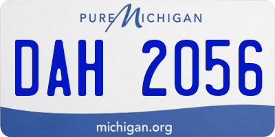 MI license plate DAH2056