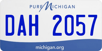 MI license plate DAH2057