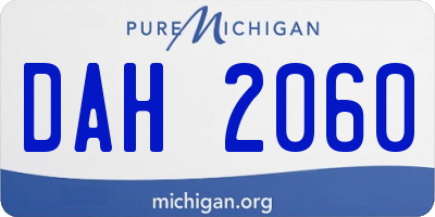 MI license plate DAH2060
