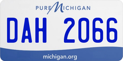 MI license plate DAH2066
