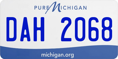MI license plate DAH2068