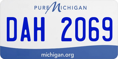 MI license plate DAH2069