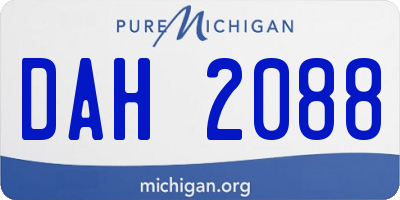 MI license plate DAH2088
