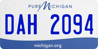 MI license plate DAH2094
