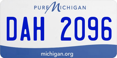 MI license plate DAH2096