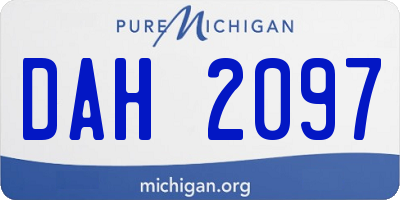 MI license plate DAH2097