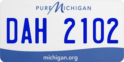 MI license plate DAH2102