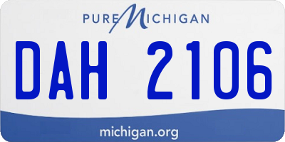 MI license plate DAH2106