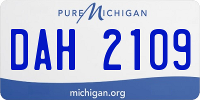 MI license plate DAH2109