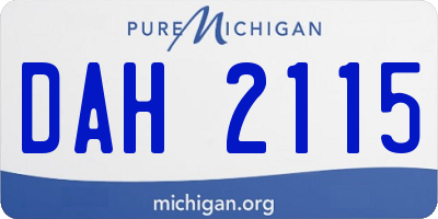 MI license plate DAH2115