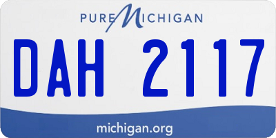 MI license plate DAH2117