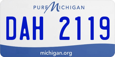 MI license plate DAH2119