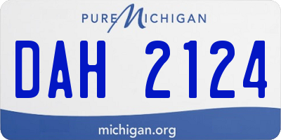 MI license plate DAH2124