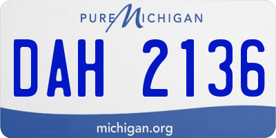 MI license plate DAH2136