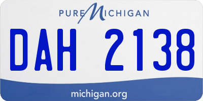 MI license plate DAH2138