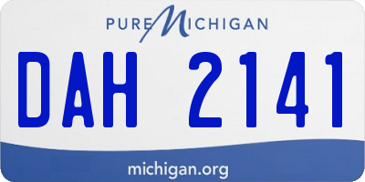 MI license plate DAH2141