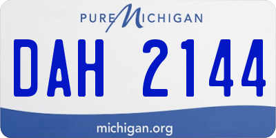 MI license plate DAH2144