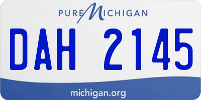 MI license plate DAH2145