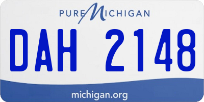 MI license plate DAH2148