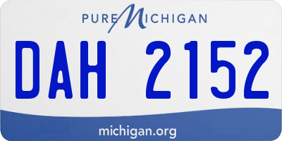 MI license plate DAH2152