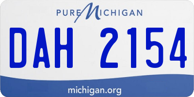 MI license plate DAH2154