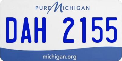 MI license plate DAH2155