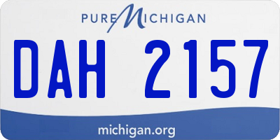 MI license plate DAH2157
