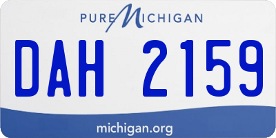 MI license plate DAH2159