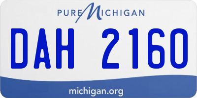 MI license plate DAH2160